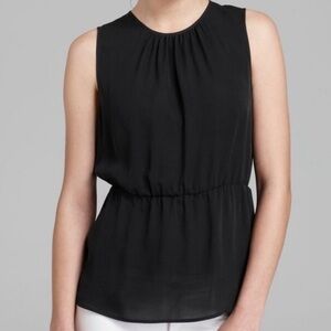 Theory peplum silk sleeveless blouse